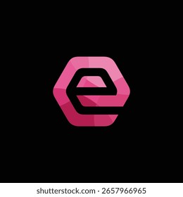 Hexagon Letter E Logo Design Vector Template