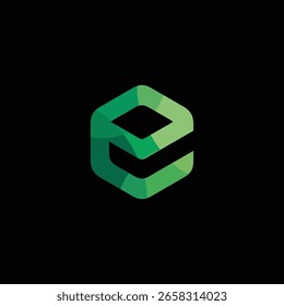 Hexagon-Buchstabe E-Logo-Design, Vektorvorlage