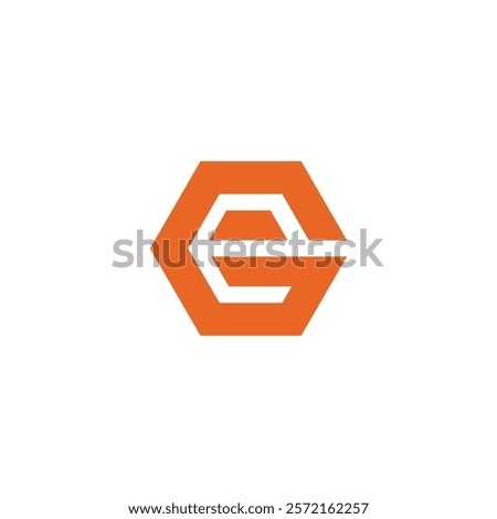 Hexagon Letter e logo design vector template