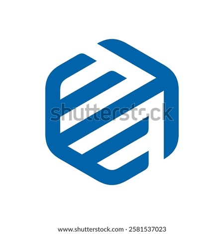 Hexagon Letter E Logo design vector template on white background