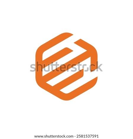 Hexagon Letter E Logo design vector template on white background