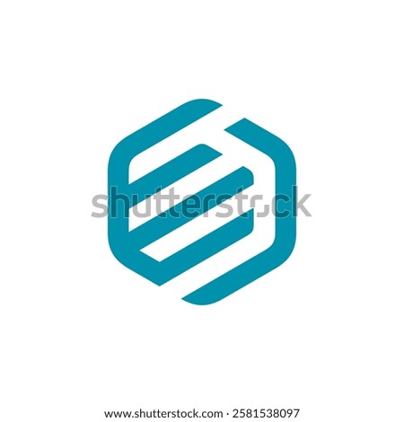 Hexagon Letter E Logo design vector template on white background