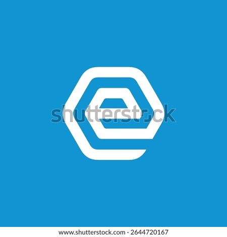 Hexagon Letter E Logo design vector template