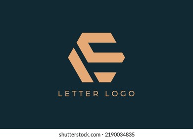 Hexagon Letter E Logo. Flat Vector Logo Design Template Element