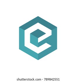 Hexagon Letter E Logo Template vector