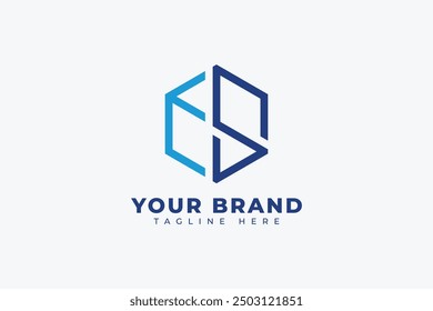 Hexagon letter E S Vector logo Design Template