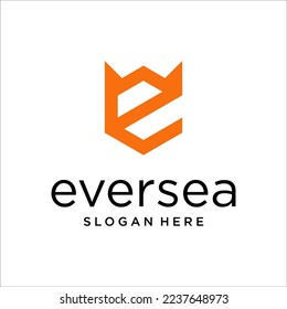 Hexagon Letter Initial E Logo Design Template