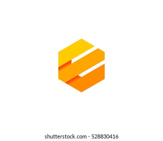 Hexagon Letter Initial E Logo Design Template