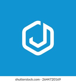 Hexagon Letter J Logo design vector template