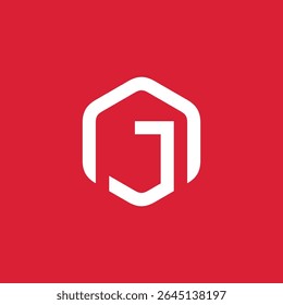 Hexagon Letter J Logo design vector template