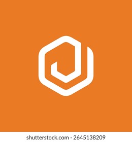 Hexagon Letter J Logo design vector template
