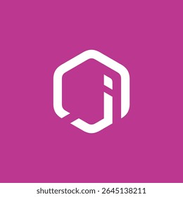 Hexagon Letter J Logo design vector template