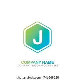 Hexagon Letter J Logo Design, isolated Vector Illustration
