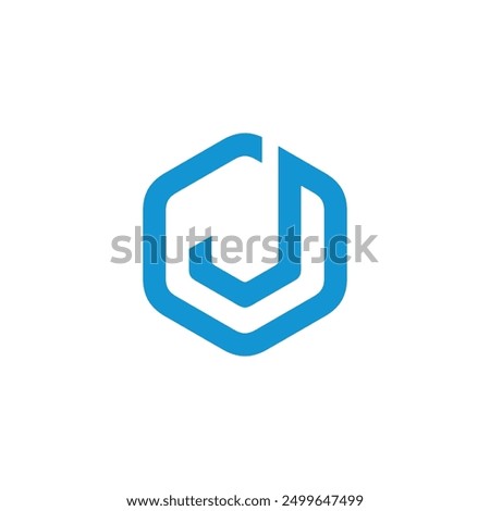 Hexagon Letter J Logo design vector template