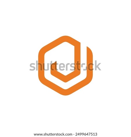 Hexagon Letter J Logo design vector template