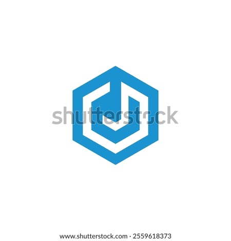 Hexagon Letter J Logo design vector template