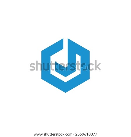 Hexagon Letter J Logo design vector template