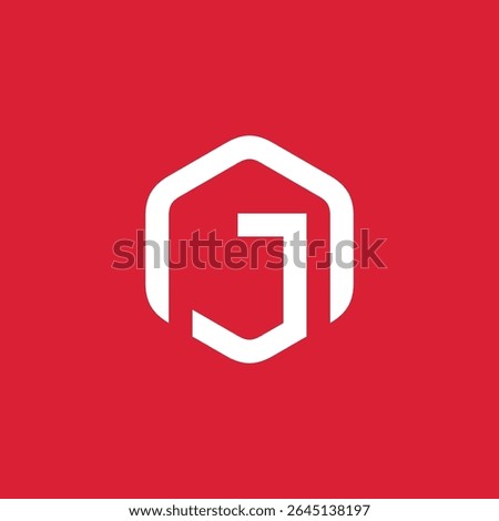 Hexagon Letter J Logo design vector template