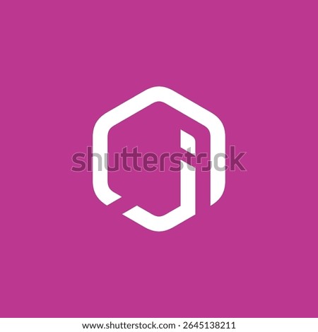 Hexagon Letter J Logo design vector template