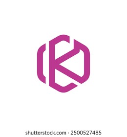 Hexagon Letter K Logo design vector template