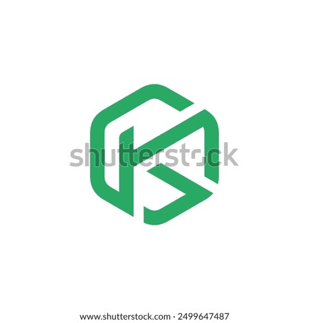 Hexagon Letter K Logo design vector template