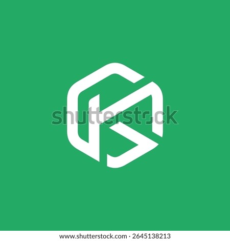 Hexagon Letter K Logo design vector template