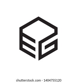 Hexagon with letter EG logo design