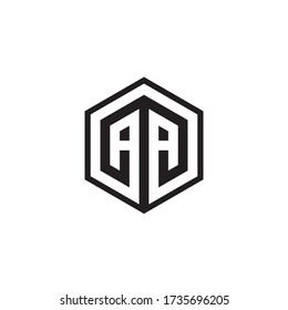 Un concepto de diseño del logo de una carta hexagonal