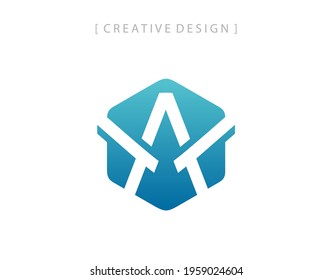 Hexagon Letter A Logo Design Element. Aero A Icon Vector.