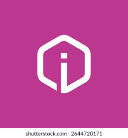 Letra hexagonal I Logo diseño Vector Plantilla