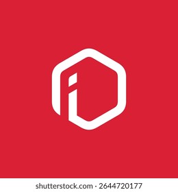 Letra hexagonal I Logo diseño Vector Plantilla