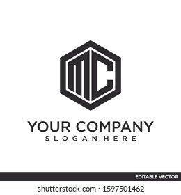 hexagon letter M and letter C