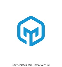 Hexagon Letter M Logo design vector template
