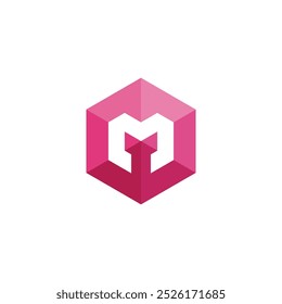 Letra hexagonal M Logo diseño Vector Plantilla