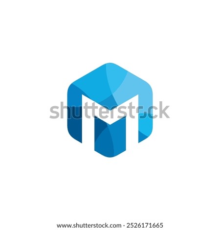 Hexagon Letter M Logo design vector template