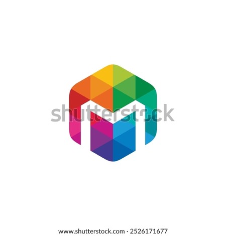 Hexagon Letter M Logo design vector template