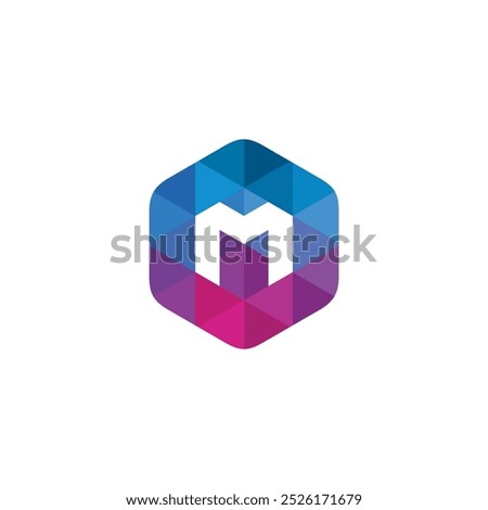 Hexagon Letter M Logo design vector template