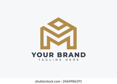 hexagon letter m Logo. Usable for Business, cube box logos. Flat Vector Logo Design Template Element.