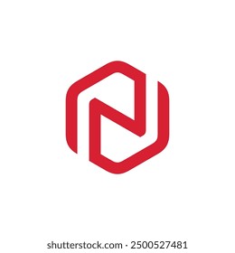 Letra hexagonal N Logo diseño Vector Plantilla