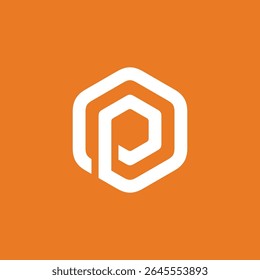 Hexagon Letter P Logo design vector template