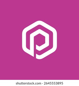 Hexagon Letter P Logo design vector template