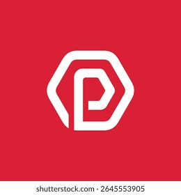 Hexagon Letter P Logo design vector template