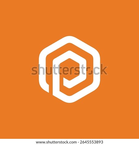 Hexagon Letter P Logo design vector template