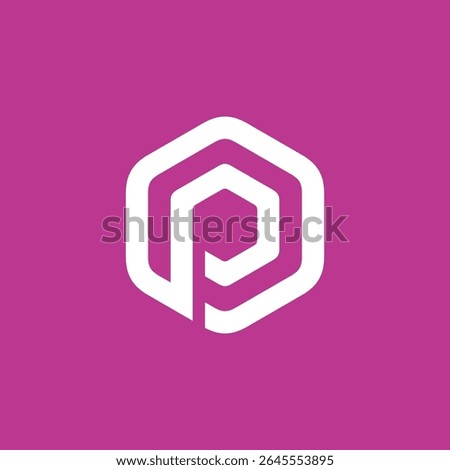 Hexagon Letter P Logo design vector template