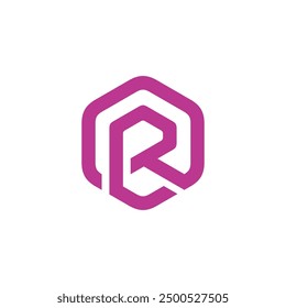 Hexagon Letter R Logo design vector template