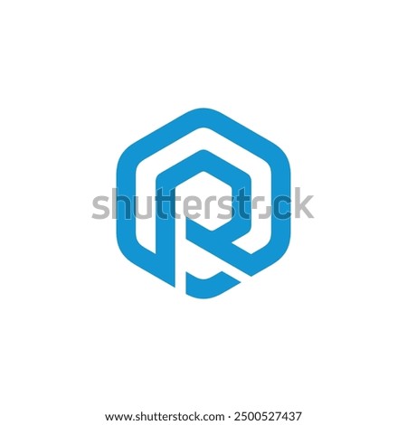 Hexagon Letter R Logo design vector template