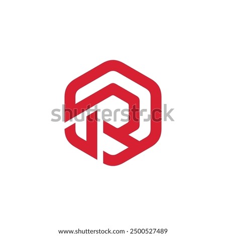 Hexagon Letter R Logo design vector template