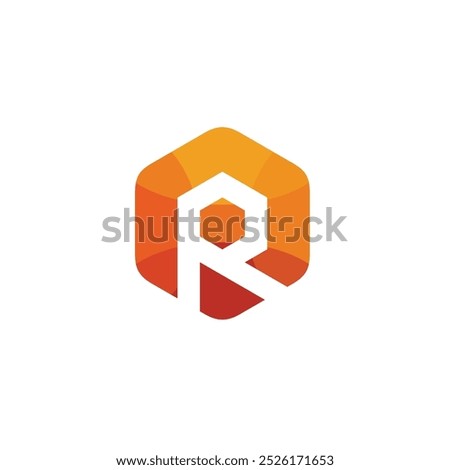 Hexagon Letter R Logo design vector template