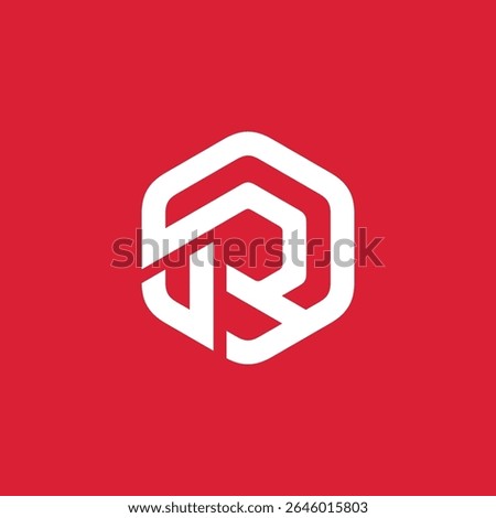 Hexagon Letter R Logo design vector template