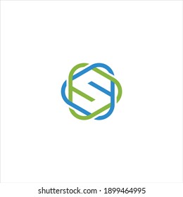 icono de elemento de letra hexagonal S 2